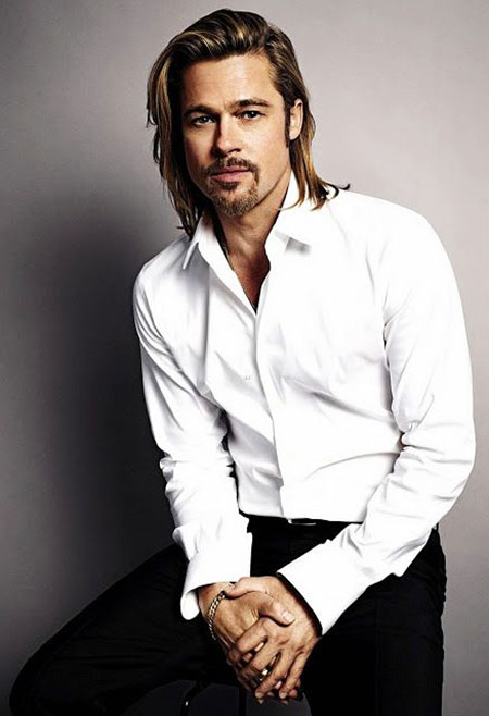 Brad Pitt Long Hair, Brad Pitt 50 Sexy